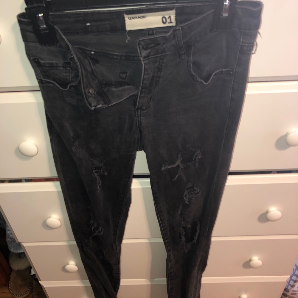 Black ripped jeans